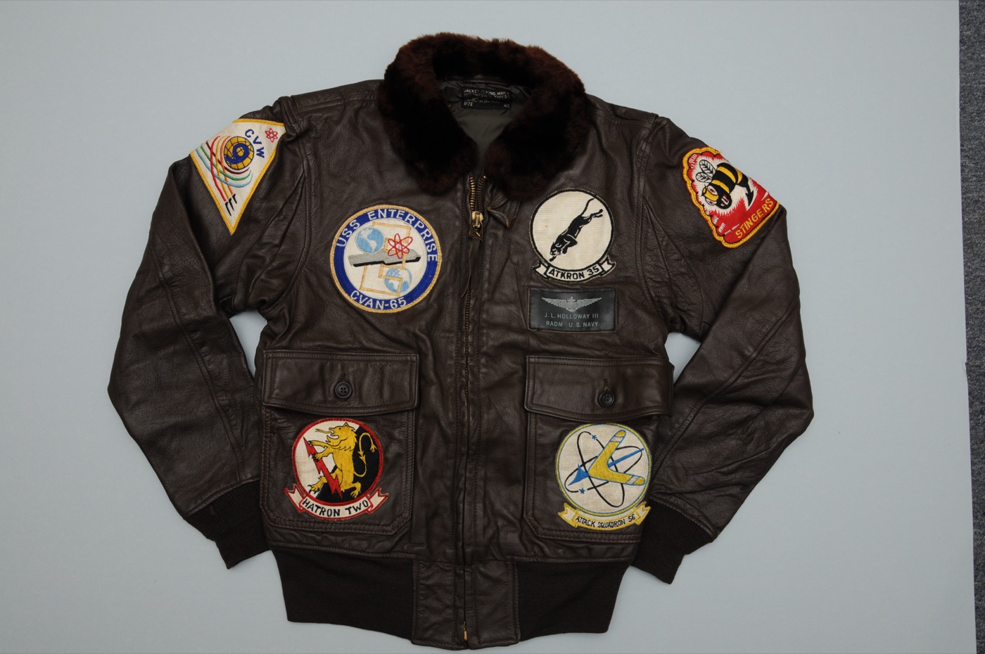 Naval History & Heritage Command · CC BY 2.0 G-1 Navy flight jacket